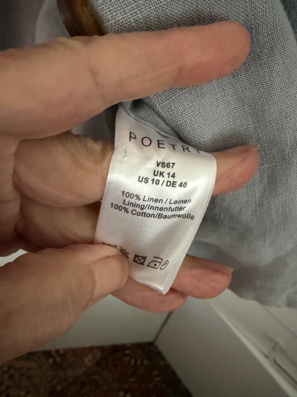 Poetry Light Gray linen Button Jacket - Picture 8 of 11